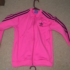 NEON PINK ADIDAS ZIP UP